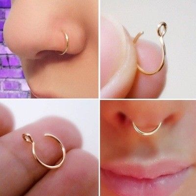 How To Make A Fake Nose Ring, Fake Nose Piercing Diy, Diy Fake Nose Ring, Faux Nose Ring, Fake Nose Ring, Fake Nose Rings, Fake Nose, Fake Piercing, Diy Clothing