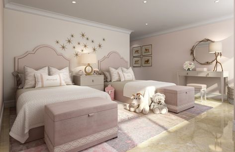 Sisters Bedroom Ideas, Twin Girl Bedrooms, Interior Farmhouse, Luxury Kids Bedroom, Shared Girls Room, Children's Bedroom Ideas, Girls Room Design, Shared Girls Bedroom, Boys Room Design