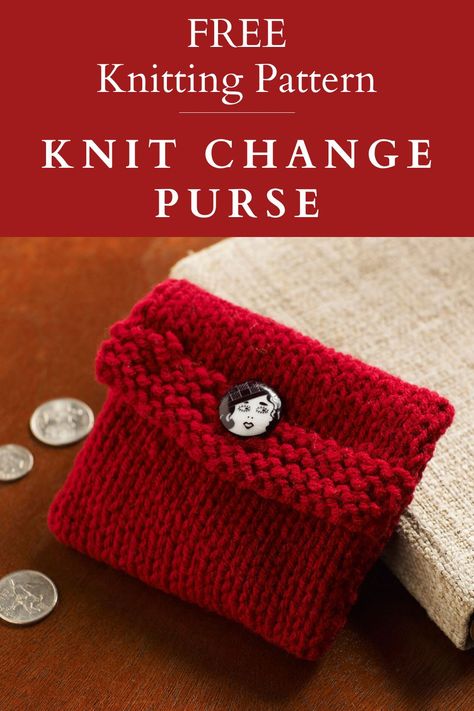 Coin Purse Knitting Pattern, Knit Wallet Pattern Free, Easy Knit Purse, Knit Coin Purse Free Pattern, Knitted Coin Purse, Knit Purse Patterns Free Easy, Small Bag Knitting Pattern, Easy Knitted Bags Free Patterns, Knitted Pouch Free Pattern