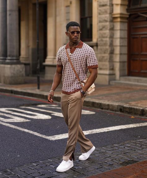 Audrey Lunda Dark Skin Men Fashion Outfits, Black Man Fashion, Black Men Casual Style, Men Casual Style, Drip Ideas, Mens Summer Fashion, Ideal Male Body, Light Brown Skin, Fly Guy