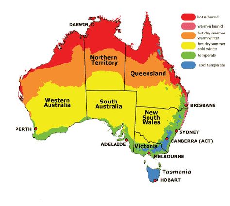 The lowest temperatures reached in Australia, however, are not comparable to the extreme lows experienced in other continents. Description from databaseworldkigo.blogspot.com. I searched for this on bing.com/images Australia Weather, Tasmania Hobart, Australian Desert, Darwin Australia, Australian Beaches, Australian Maps, Tropic Of Capricorn, Desert Climate, Australia Backpacking