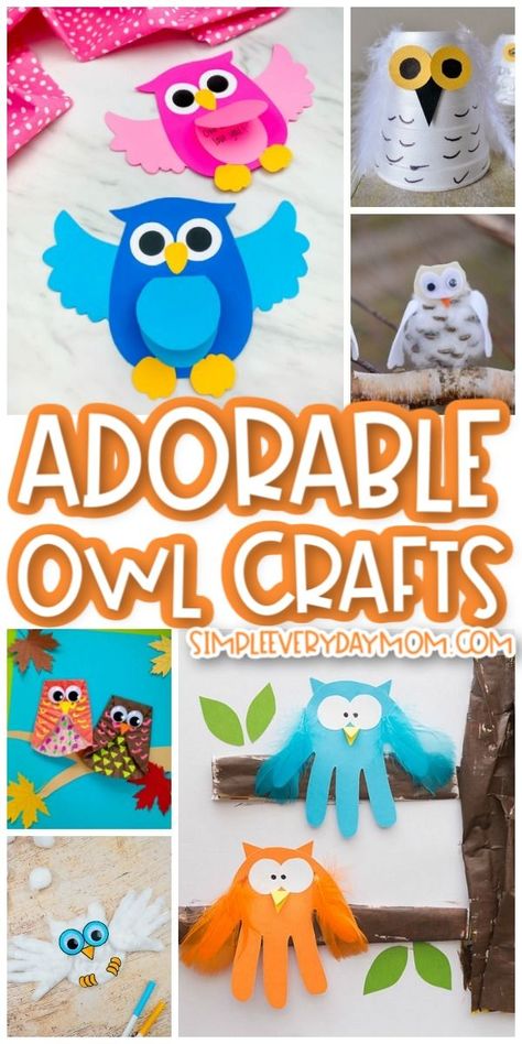 Prek Owl Crafts, Owls For Preschoolers, Easy Owl Crafts For Preschoolers, Owl Crafts For Kindergarten, Halloween Owl Craft, Owl Kids Crafts, Preschool Owl Craft, Easy Owl Craft, Owl Art Preschool