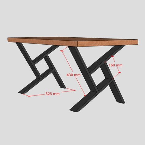 Looking for a simple way to give your living room new modern vibe? This minimalistic industrial table legs are just a perfect way to upgrade any interior. Tipos Table Design, Table With Metal Legs Diy, Stick Welding Projects, Table Legs Ideas, Simple Tables, Metal Table Frame, Table Base Design, Welding Table Diy, Modern Table Legs