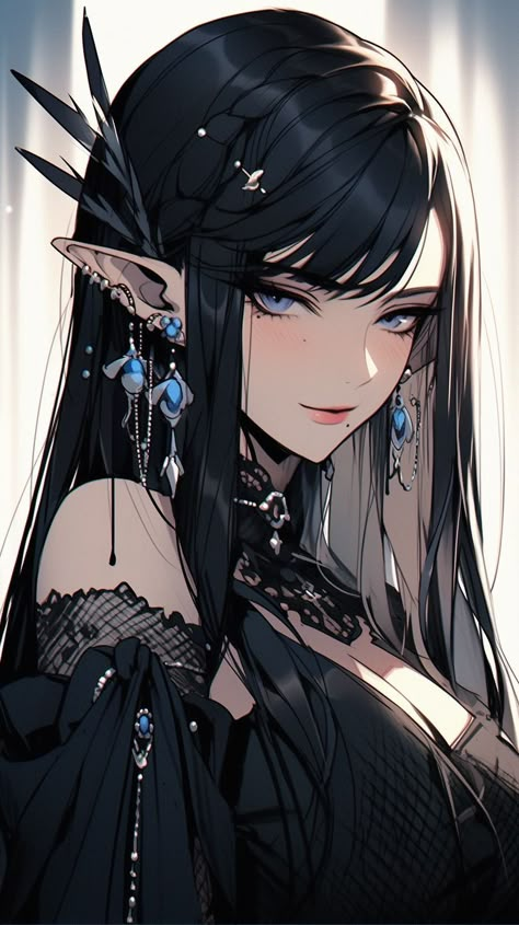 Elf Vtuber, Anime Elf Woman, Demon Ocs, Vtuber Outfit Ideas, Female Oc Ideas, Elf Woman, Anime Handsome, Insta Pfp, Avatar Girl