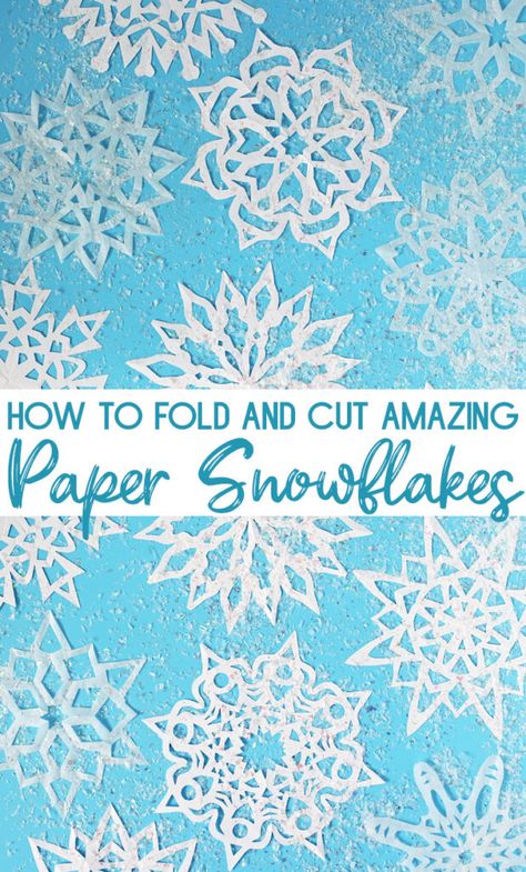 how to fold and cut amazing paper snowflakes Printer Paper Snowflakes, Snow Flakes Paper Craft, Snowflake Food Ideas, How To Fold Paper For Snowflakes, How To Make A Paper Snowflake, How To Cut Snowflakes Easy, How To Make Snowflakes Out Of Paper, 3d Snowflakes How To Make, How To Make Paper Snowflakes