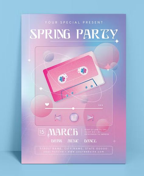 Beauty Event Poster, Spring Design Poster, Aesthetic Flyer Design, Spring Design Graphic, Spring Graphic Design, Flyers Design Ideas, Spring Flyer, Art Flyer, Spring Banner