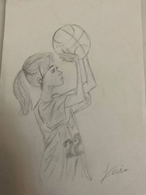 Body Drawings Women, Simple Basketball Drawing, Basketball Pencil Drawings, Basketball Goal Drawing, Basketball Sketch, Basketball Outline Drawing, Playing Basketball Drawing, Girl Playing Basketball, Women Basketball