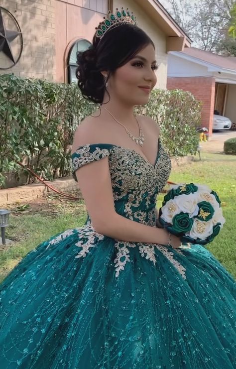 Emerald Green Quinceanera Dresses Quincedresses.com, Emerald Green Quincena Dress, Dark Green 15 Dresses, Emerald Green 15 Dress With Gold, Dark Green Quinceanera Dresses Long, Dark Green Xv Dresses, Emerald Green And Gold Quinceanera Dress, Dark Green Quinceanera Dresses With Gold, Royal Green Quinceanera Dresses