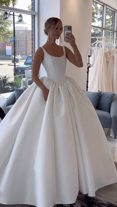 Ball Gown Silk Wedding Dress, Duchess Wedding Dress, Satin Wedding Gown Ballgown, Princess Wedding Dresses Silk, Wedding Gowns With Bows, Classic Ballgown Wedding Dress Simple, Feminine Classic Wedding Dress, Classic Feminine Wedding Dress, Simple Big Wedding Dress