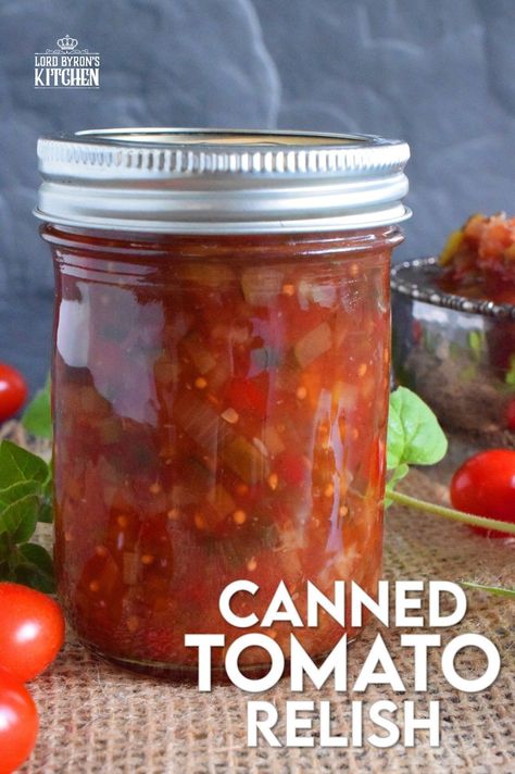 Red Hamburger Relish Recipe, Tomato Pepper Relish, Tomato Relish Canning Recipe, Tomato Relish Recipe Easy, Hamburger Relish Recipe, Hamburger Relish, Canned Stewed Tomatoes, Canning Preserves, Relish Recipe