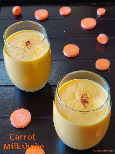 Pavi's Kitchen: Carrot Cashew Milkshake | Carrot Smoothie | Carrot... Carrot Milkshake, Milk Calories, Smoothie Carrot, Stir Fry Carrots, Carrot Smoothie Recipe, Benefits Of Carrots, Healthy Milkshake Recipes, Yummy Milkshake Recipes, Fruit Milkshake