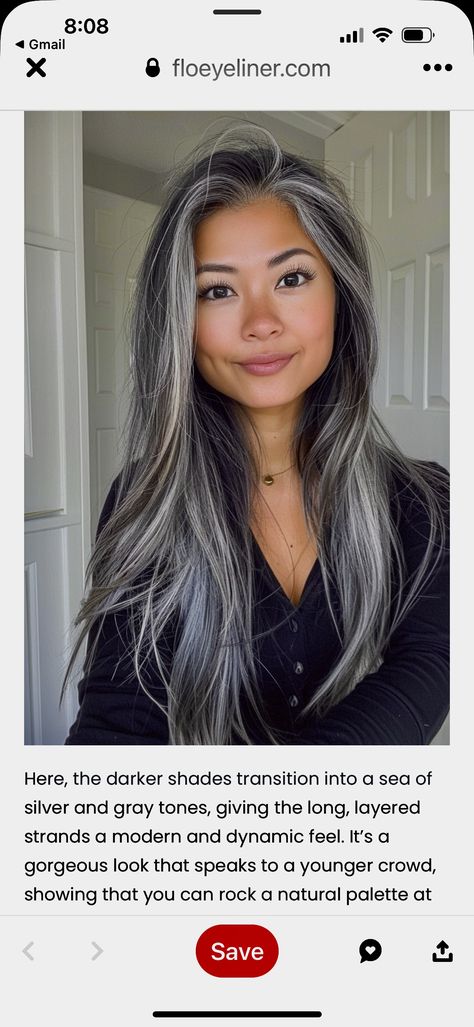 Grombre Transition Brunette, Grey Hair Model, Long Grey Hair, Dark Grey Hair, Grey Blending, Grey Hair Transformation, Ash Hair, Gorgeous Gray Hair, Grey Hair Inspiration