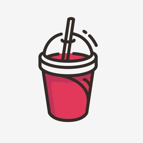 Drink Logo Design Ideas, Drinks Stickers, Donat Glaze, Cartoon Drink, Logo Drink, Drink Vector, Red Drink, Drink Png, V Chibi