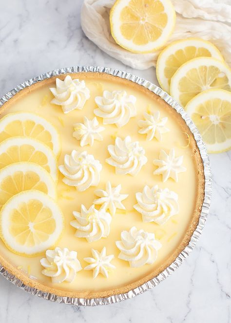 4 Ingredient No Bake Lemon Pie Desserts With Graham Cracker Crust, Citrus Dishes, Lemon Pie Recipe Condensed Milk, Recipe With Graham Cracker Crust, Recipe Condensed Milk, Easy Lemon Pie, No Bake Lemon Pie, Lemon Icebox Pie, No Bake Lemon