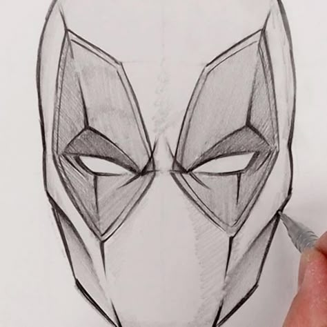 Lwwrn how ro draw a simple portrait of Deadpool. Drawing Of Deadpool, Deadpool Sketch Easy, Deadpool Sketch Pencil, How To Draw Deadpool, Deadpool Art Sketches, Deadpool Drawing Sketches, Deadpool Drawing Easy, Deadpool Art Drawing, Deadpool Doodle