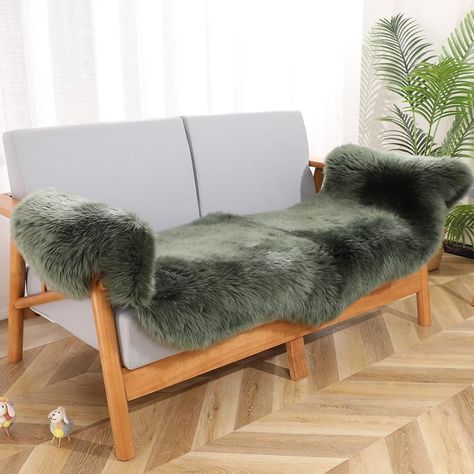 Amazon.com: OGLAND Soft Shaggy Genuine Sheepskin Rug, Fluffy Wool Fur Area Rug for Bedroom Living Room Decors Sofa Chair Cover Pet Dog Pray Cushion Mat : Home & Kitchen