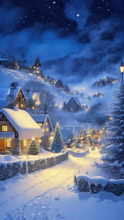 Christmas Wallpaper Tree, Christmas Snow Wallpaper, Winter Scenery Christmas, Noel Wallpaper, Beautiful Christmas Pictures, Christmas At Night, Beautiful Christmas Wallpaper, Wallpapers 2023, Christmas Wallpaper Iphone