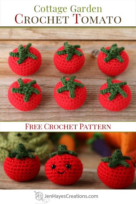 Crochet Tomato, Garden Crochet, Hantverk Diy, Crochet Garden, Crochet Fruit, Pola Amigurumi, Crochet Plant, Crochet Food, Crochet Amigurumi Free Patterns