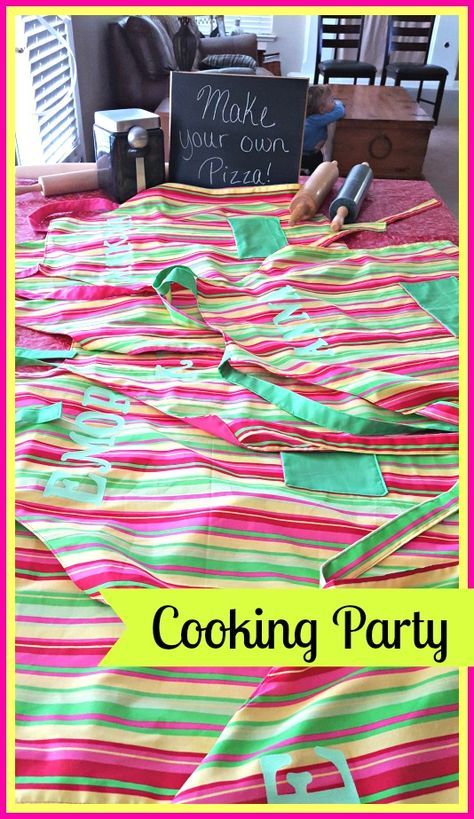 Share Post Pin It  Cooking Party for Tween Girls For my daughter’s 12th birthday she wanted a cooking/baking themed party.  So I googled and brainstormed lots of ideas for a Cooking Party for tweens and came up with some fun ideas that all the girls loved.  I started preparing a month or two in advance … Cake Station, Baking Birthday Party, Pizza Station, Kids Cooking Party, Baking Birthday Parties, Cooking Party, Make Your Own Pizza, Birthday Baking, Party Cooking