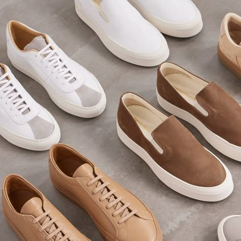 MR PORTER on Instagram: "@commonprojects mastered the sleek, white, minimalist shoe that you can wear all year round. Now, there's a whole host of shades to choose from. Head to the link in bio to discover the new arrivals from Common Projects #MRPORTER" White Suede Mid-top Sneakers, White Leather Sneakers With Fade-resistant Material, Minimalist Shoes, Mr Porter, Casual Sneakers, Leather Sneakers, Sleek, Shoes Sneakers, Boots