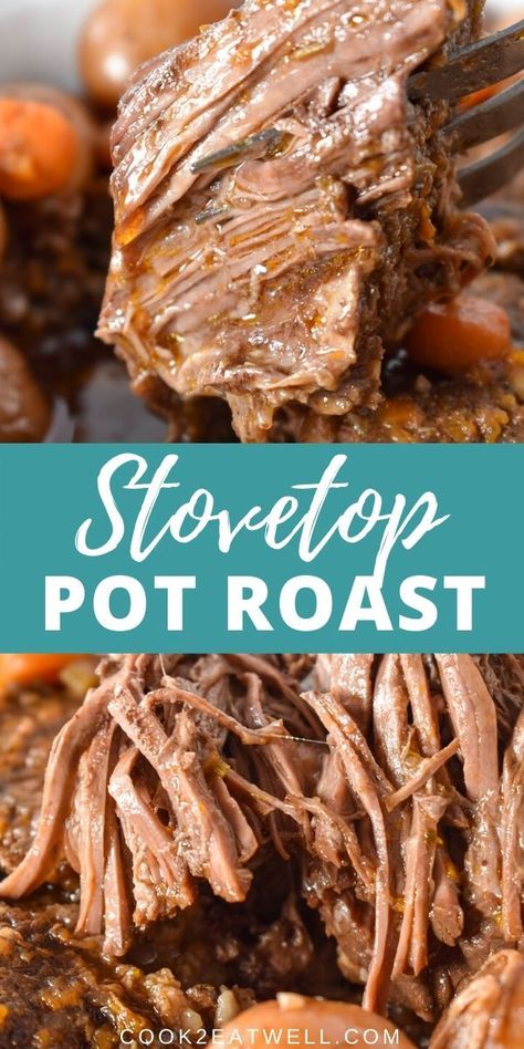 Beef Pot Roast Stovetop Recipes For, Pot Roast On Stove Top How To Cook, Stovetop Roast Beef, Stovetop Pot Roast Recipes, Pot Roast Oven Recipes Easy, Roast Supper Ideas, Stovetop Chuck Roast Recipes, Stove Top Chuck Roast Recipes, Beef Roast Stove Top