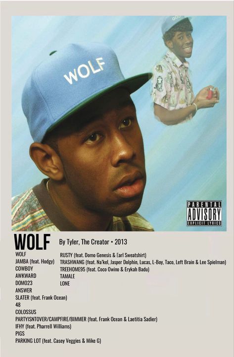 minimal polaroid album poster for wolf by tyler, the creator Tyler Posters, Music Album Posters, Wolf Album, Singer Poster, Minimalist Music, Wolf Poster, Album Wall, Music Poster Ideas, Vintage Music Posters