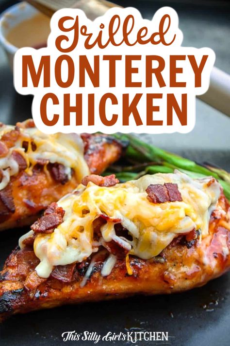 Grilled Monterey Chicken, Monterey Jack Chicken Recipes, Chilis Monterey Chicken, Grilled Chicken On The Blackstone, Grilled Chicken Ideas Dinners, Easy Blackstone Chicken Recipes, Grilled Chicken Meals Dinners, Summer Grilled Chicken Recipes, Chicken Steak Recipe Grilled