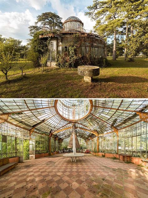 Abandoned 19th Century Greenhouse, France Abandoned Library, Abandoned Hotels, Old Abandoned Buildings, Mysteries Of The World, Villas In Italy, Abandoned Mansion, French Castles, Castles In Scotland, Victorian Mansions