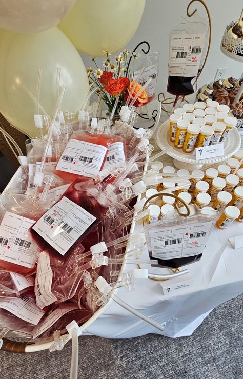 Elegant Nursing Graduation Party, Nursing Graduation Dessert Table, Nursing Dessert Table, Anesthesia Graduation Party, Pharmacy Grad Party, Nursing Graduation Party Snacks, Nurse Grad Party Decorations, Nursing Graduation Aesthetic, Nurse Graduation Party Decorations Decor