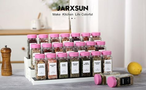 Kitchen Container, Erasable Markers, Spice Jar Labels, Glass Spice Jars, Spice Labels, Glass Transparent, Salt Flakes, Kitchen Containers, Spice Containers