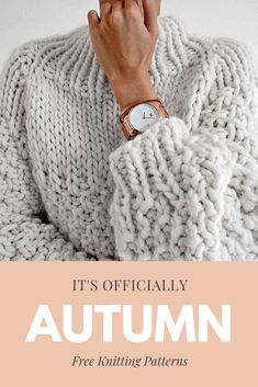 Autumn Knitting, Fall Knitting Patterns, Knitting Patterns Free Sweater, Lucet, Fall Knitting, Chunky Knitting Patterns, Chunky Knitting, Free Knitting Patterns, Hat Patterns