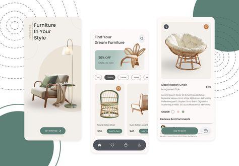 Furniture App Design, Ecommerce Ui Design, Mobile App Ui Design, Habbo Hotel, Ui Design Mobile, Mobile Application Design, Mobile App Design Inspiration, Furniture Website, Ui Design Website