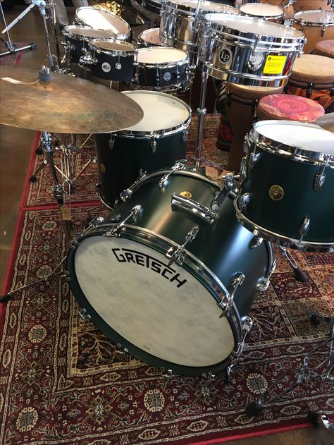 Gretsch BK in Satin Cadillac Green Drum Wrap, Salt City, Gretsch Drums, Play Drums, Drum Sets, How To Play Drums, Rockstar Gf, Drum Set, Gretsch