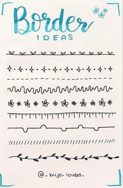 Garis Aesthetic, Journal Border Ideas, Jurnal Inspirasi, Ide Jurnal, Doodle Journal, Book Art Projects, Doodle Borders, Notebook Drawing, Border Ideas