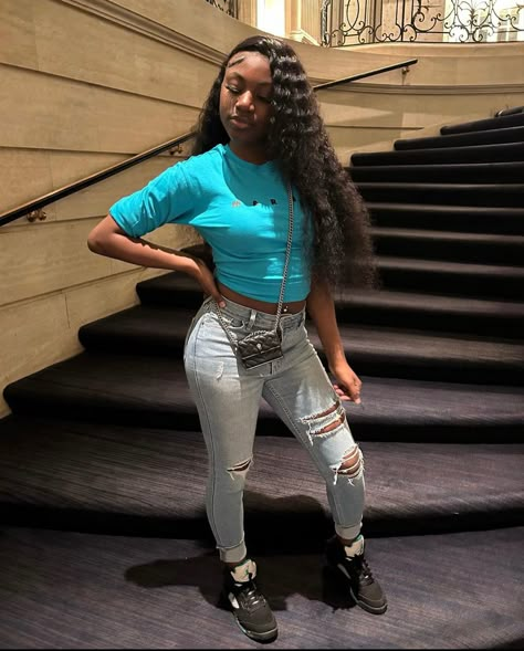 5s Outfit Jordan, Jordan Retro 5 Outfit Women, Jordan 5 Outfit Women Baddie, Jordan 5 Outfits Womens, Womens Air Jordan 5, Fly Outfit, Teenage Girl Outfits, Swag Outfits For Girls, Cute Selfie Ideas