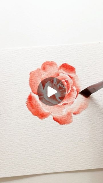 Watercolor Painting Of Flowers, Flower Watercolor Illustration, Watercolor Roses Tutorial, Watercolor Roses Painting, How To Paint Watercolor Roses, Watercolour Rose Painting, Paint Roses, How To Paint A Rose Watercolor, Roses Watercolor Painting