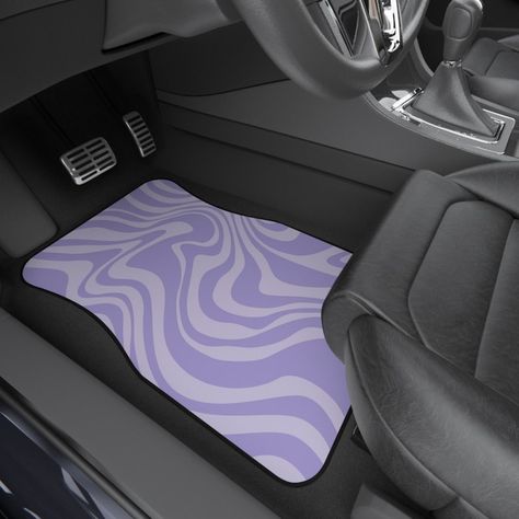 cute purple swirl car mats to make your car match your aesthetic #cars #cargirl #y2k #y2kaesthetic #groovy Purple Car Mats, Purple Steering Wheel Cover, Purple Car Seat Covers, Lavender Car Accessories, Purple Seat Covers, Car Accessories Aesthetic, Y2k Car, Purple Jeep, Car Aesthetics