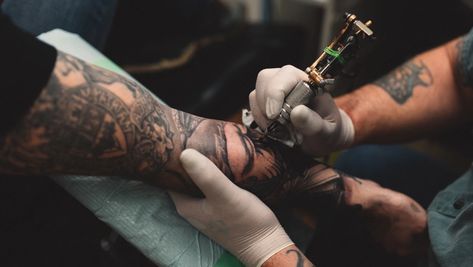 Tattoo needles leave more than just ink | Cosmos Butterfly Tattoo Minimalist, Tattoo Healing Process, Dynamic Tattoo, Tattoo Healing, No Regrets Tattoo, Dr Woo, Becoming A Tattoo Artist, Minimalistic Tattoo, Tattoo Techniques