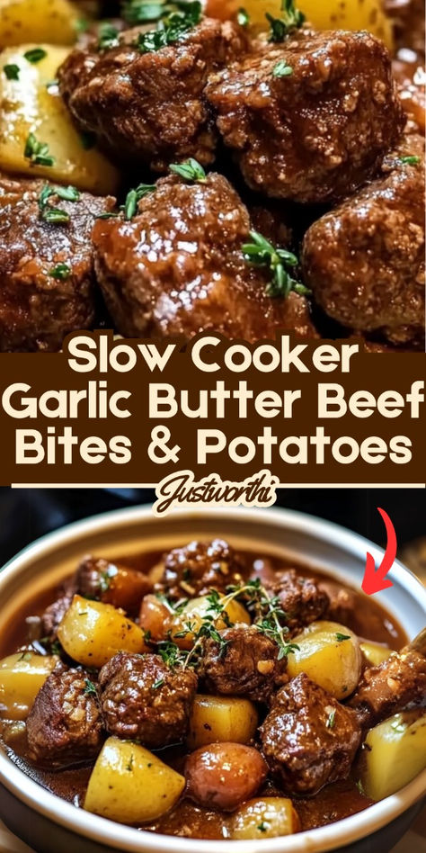 A comforting, melt-in-your-mouth dish that combines tender beef bites with perfectly seasoned potatoes, all bathed in a rich garlic butter sauce. With the magic of a slow cooker, this recipe is low-maintenance and full of flavor—perfect for cozy dinners or hearty family meals. Garlic Butter Beef Bites And Potatoes, Slow Cooker Garlic Butter Beef Bites With Potatoes, Slow Cooker Garlic Butter Beef Bites And Potatoes, Slow Cooker Garlic Butter Beef Bites, Slow Cooker Garlic Butter Steak Bites, Valentine's Day Dinner For Family, Easy Valentine’s Day Dinner For Family, Crockpot Steak Bites And Potatoes, Valentines Dinner Ideas Romantic