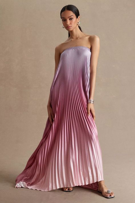 L'IDÉE Elle Strapless Pleated Gown | Anthropologie Fontainebleau Miami Beach, Fontainebleau Miami, Simple Maxi, Pleated Gown, Purple Fits, Skirt Pleated, Wedding Sale, Pleated Fabric, New Wedding Dresses