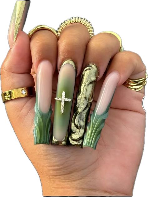 Green And Brown Nails, Michelle Nails, 2025 Nails, Jade Nails, Artistic Nails, 2022 Nails, Blue Acrylic Nails, Glamour Nails, Simple Acrylic Nails