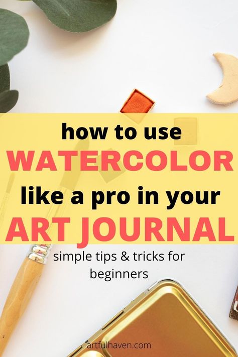 At Artful Haven, you'll find incredibly useful tips for art journaling beginners who'd love to learn how to paint with watercolor in their journals. How To Make A Watercolor Journal, Watercolour Journal Ideas, Diy Watercolor Journal, Art Journal Watercolor, Watercolour Doodles Art Journaling, How To Draw With Watercolor, Watercolor Art Doodles, Watercolor Journal Ideas Sketchbooks, Watercolour Journal