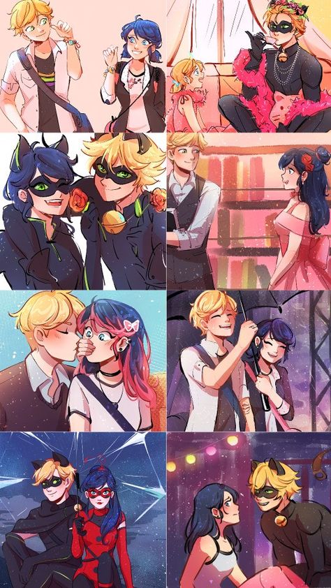 Miraculous Ships Fanart, Mlb Fan Art, Miraculous Fanart, Miraculous Ladybug Kiss, Tikki Y Plagg, Arte Do Kawaii, Miraculous Ladybug Oc, Miraculous Wallpaper, Miraculous Ladybug Memes