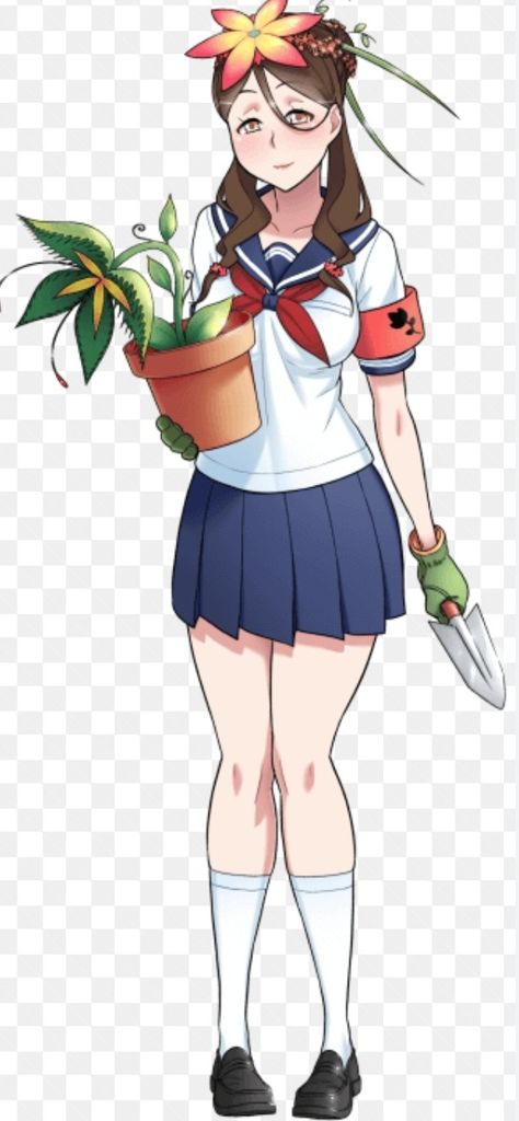 Uekiya Engeika: she's kinda annoying since she'll give you a game over if you try to steal her keys but tbh she's kinda cute and evilly looking. Steal Her Look, Yandere Simulator Characters, Yandere Simulator, South Park, Drawings, Anime