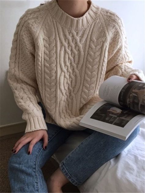 The Ivy Knitted Sweater Knitting Clothes, Winter Jumpers, Knit Stitches, Women Sweaters Winter, Solid Sweaters, Winter Pullover, Clothes Aesthetic, The Ivy, Women's Sweaters