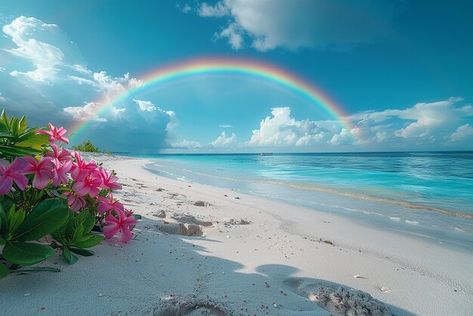 Rainbow Beach, About Rainbow, Rainbow Painting, Beach Landscape, Sea Waves, Wallpaper Pictures, Diy Art Painting, My Profile, Beautiful Beaches