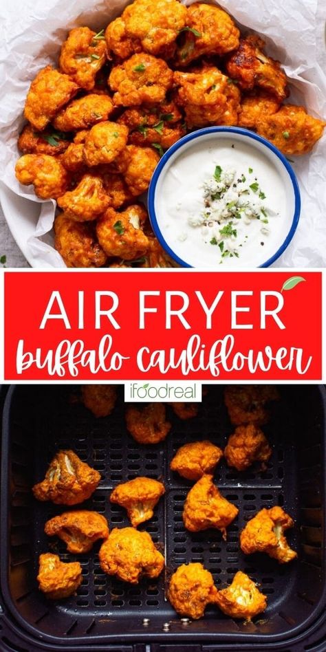 Saucy and crispy Air Fryer Buffalo Cauliflower make the best game day appetizer or vegetarian snack. Perfect for pairing with a creamy dip! Crispy Buffalo Cauliflower, Air Fryer Buffalo Cauliflower, Buffalo Cauliflower Recipes, Buffalo Cauliflower Bites, The Best Air Fryer, Cauliflower Recipe, Best Air Fryer, Buffalo Cauliflower, Cauliflower Bites