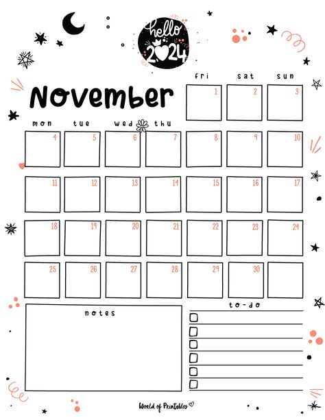 Calender November 2024 Printable, November 2024 Calendar, November Calendar 2024, November Planner, Free Printable Monthly Planner, Weekly Planner Printable Templates, Planner Monthly Layout, Planner Calendar Printables, Aesthetic Calendar