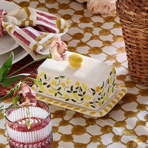 Hand Painted Floral Ceramic Dinnerware Butter Dish | Greenrow Butter Dish Pottery, Dish Pottery, Ceramic Butter Dish, Craft Diy Ideas, Ceramic Dinnerware, Best Build, Ceramics Ideas Pottery, Pottery Painting, Outdoor Entertaining