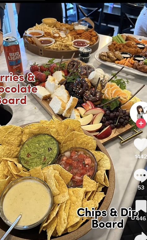 Chip And Dip Charcuterie Boards, Chips Party Display, Queso Charcuterie Board, Charcuterie Board Chips And Dip, Chips And Salsa Board, How To Serve Chips At A Party, Game Night Snack Board, Chip Charcuterie Board, Chip And Dip Charcuterie Board